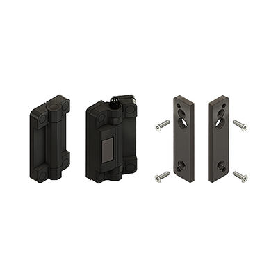 51-050-3 MODULAR SOLUTIONS ALUMINUM HINGE 30 SAFETY SWITCH SET W/8 PIN M12, BLACK